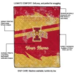 personalized iowa state cyclones brushstroke layers red quilt blanket best selling