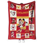 personalized iowa state cyclones mickey crimson red white quilt blanket best selling