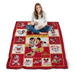 personalized iowa state cyclones mickey crimson red white quilt blanket best selling