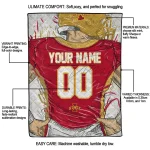 personalized iowa state cyclones player sketch red gray quilt blanket best selling