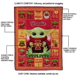 personalized iowa state cyclones yody baby pattern red quilt blanket best selling