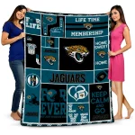 personalized jacksonville jaguars helmet passion teal quilt blanket best selling