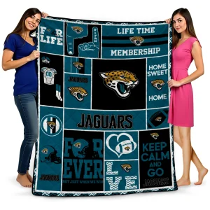 personalized jacksonville jaguars helmet passion teal quilt blanket best selling