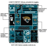 personalized jacksonville jaguars helmet passion teal quilt blanket best selling
