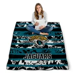 personalized jacksonville jaguars layered florals teal white quilt blanket best selling