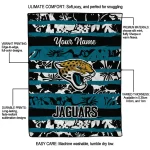 personalized jacksonville jaguars layered florals teal white quilt blanket best selling