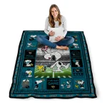 personalized jacksonville jaguars snoopy coach teal quilt blanket best selling