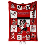 personalized jacksonville state gamecocks mickey crimson red white quilt blanket best selling