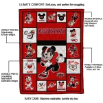personalized jacksonville state gamecocks mickey crimson red white quilt blanket best selling