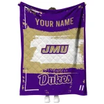 personalized james madison dukes grunge patch purple white quilt blanket best selling