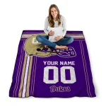 personalized james madison dukes helmet theme purple quilt blanket best selling