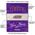 personalized james madison dukes hibiscus burst purple white quilt blanket best selling
