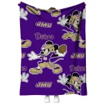 personalized james madison dukes mickey football purple quilt blanket best selling