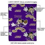 personalized james madison dukes mickey football purple quilt blanket best selling