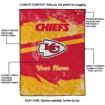 personalized kansas city chiefs brushstroke layers red quilt blanket best selling