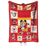 personalized kansas city chiefs mickey crimson red white quilt blanket best selling