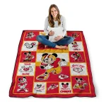 personalized kansas city chiefs mickey crimson red white quilt blanket best selling