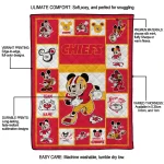 personalized kansas city chiefs mickey crimson red white quilt blanket best selling