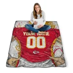 personalized kansas city chiefs player sketch red gray quilt blanket best selling