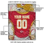 personalized kansas city chiefs player sketch red gray quilt blanket best selling