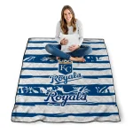 personalized kansas city royals layered florals royal blue white quilt blanket best selling