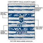 personalized kansas city royals layered florals royal blue white quilt blanket best selling