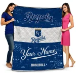 personalized kansas city royals snoopy victory royal blue white quilt blanket best selling