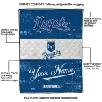 personalized kansas city royals snoopy victory royal blue white quilt blanket best selling