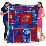 personalized kansas jayhawks helmet passion blue quilt blanket best selling