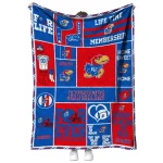 personalized kansas jayhawks helmet passion blue quilt blanket best selling