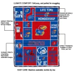 personalized kansas jayhawks helmet passion blue quilt blanket best selling