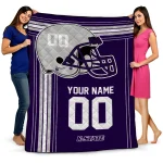 personalized kansas state wildcats helmet theme purple quilt blanket best selling
