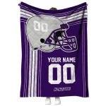 personalized kansas state wildcats helmet theme purple quilt blanket best selling