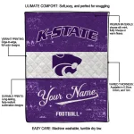 personalized kansas state wildcats hibiscus burst purple white quilt blanket best selling