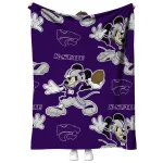 personalized kansas state wildcats mickey football purple quilt blanket best selling