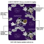personalized kansas state wildcats mickey football purple quilt blanket best selling
