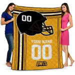 personalized kennesaw state owls helmet theme gold quilt blanket best selling