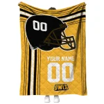 personalized kennesaw state owls helmet theme gold quilt blanket best selling