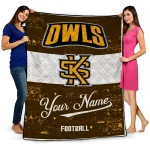 personalized kennesaw state owls hibiscus burst gold white quilt blanket best selling