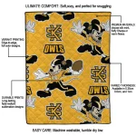 personalized kennesaw state owls mickey football gold quilt blanket best selling