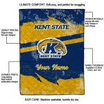 personalized kent state golden flashes brushstroke layers navy blue quilt blanket best selling