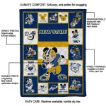 personalized kent state golden flashes mickey crimson navy blue white quilt blanket best selling