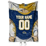 personalized kent state golden flashes player sketch navy blue gray quilt blanket best selling