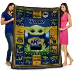 personalized kent state golden flashes yody baby pattern navy blue quilt blanket best selling