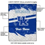personalized kentucky wildcats brushstroke layers blue quilt blanket best selling