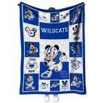 personalized kentucky wildcats mickey crimson blue white quilt blanket best selling