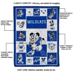 personalized kentucky wildcats mickey crimson blue white quilt blanket best selling