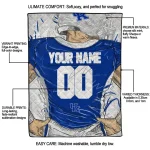 personalized kentucky wildcats player sketch blue gray quilt blanket best selling