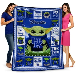 personalized kentucky wildcats yody baby pattern blue quilt blanket best selling