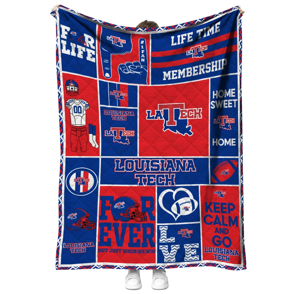 personalized la tech helmet passion blue quilt blanket fashion forward personalized la tech helmet passion blue quilt blanket fashion forward